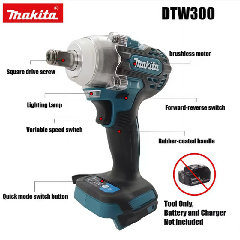 Makita Drill Dtw300 - Makita DTW300 18V Bürstenloser Akku-Schlagschrauber Set