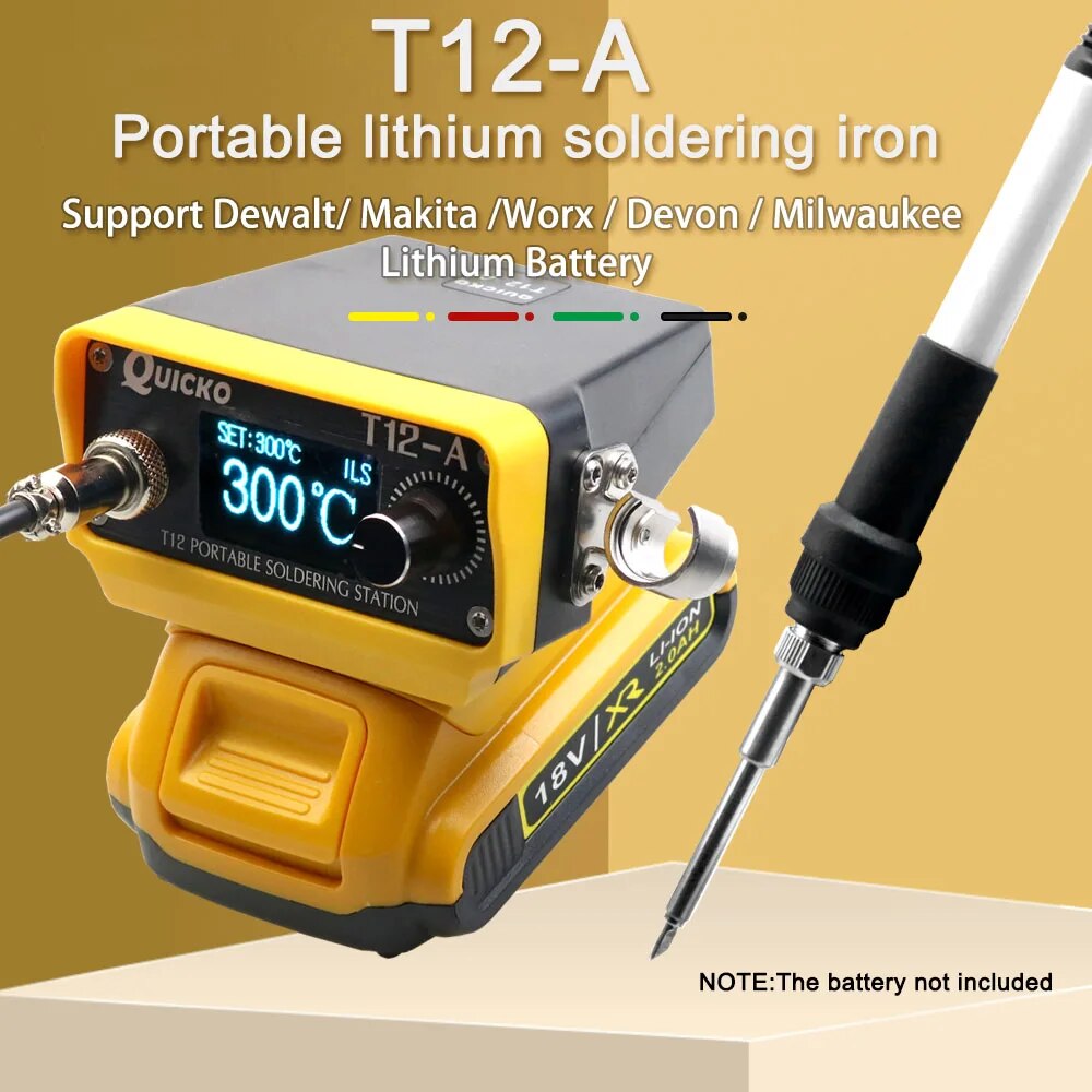Milwaukee Drill M12 Fuel - 72W T12 Akku-Lötstation Lötkolben für Dewalt/Makita/Milwaukee/Worx