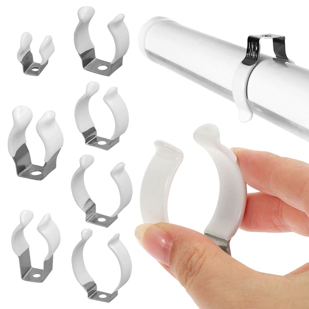 Drain Pipe Clip - 5 Stück Befestigungsclips, Feder-Terry-Clip mit Gummischutz,