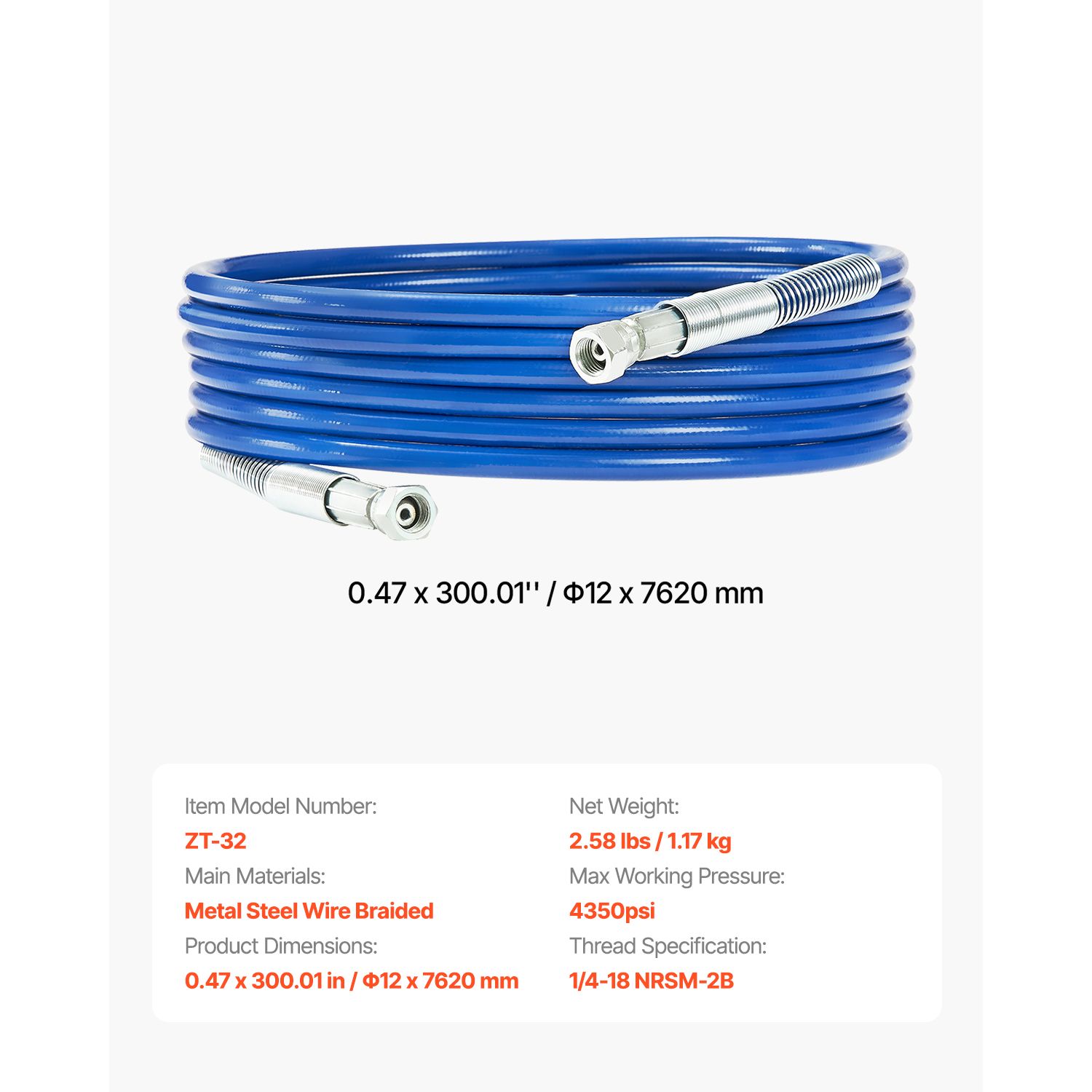 25ft Airless Farbspritzschlauc – Flexible Hose Braided Bewertung und Preis